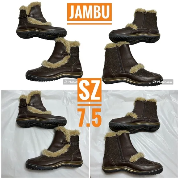 Eskimo brown faux fur lined winter boots sz 7.5 - Image 2