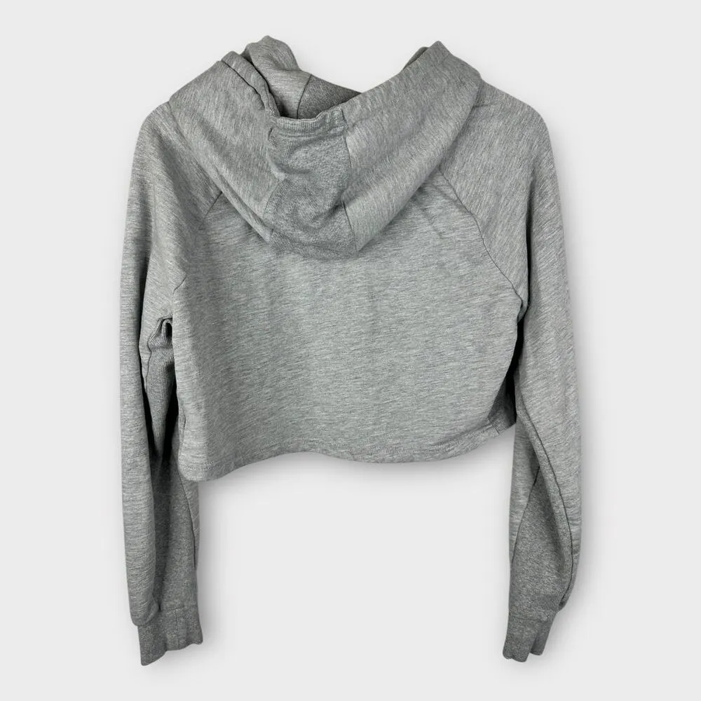 Gymshark Womens size Medium Fleece Training Cropped Hoodie Gray - Image 2
