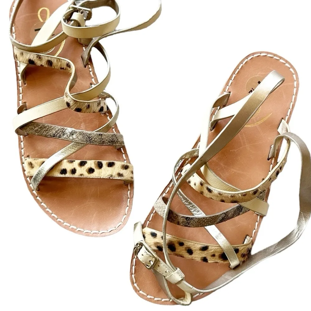 NEW Sam Edelman Women's Meriai Strappy Sandals Leater Calf Hair - Image 4