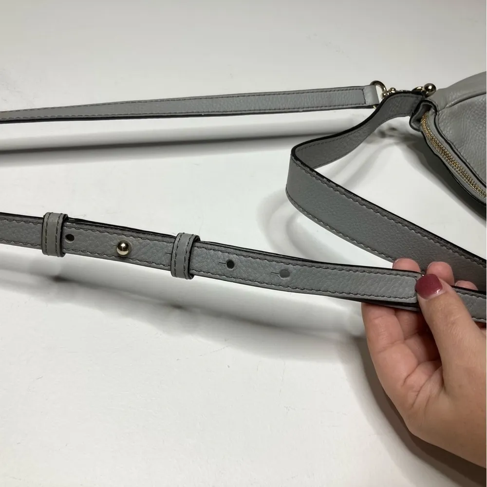 Kate Spade crossbody shoulder bag pebbled leather gray medium‎ - Image 2