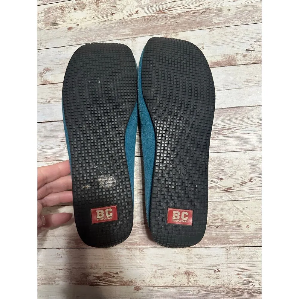 BC Footwear Teal Leather Moccasins Women's Size 10 Suede Slip On Loafers - Image 5