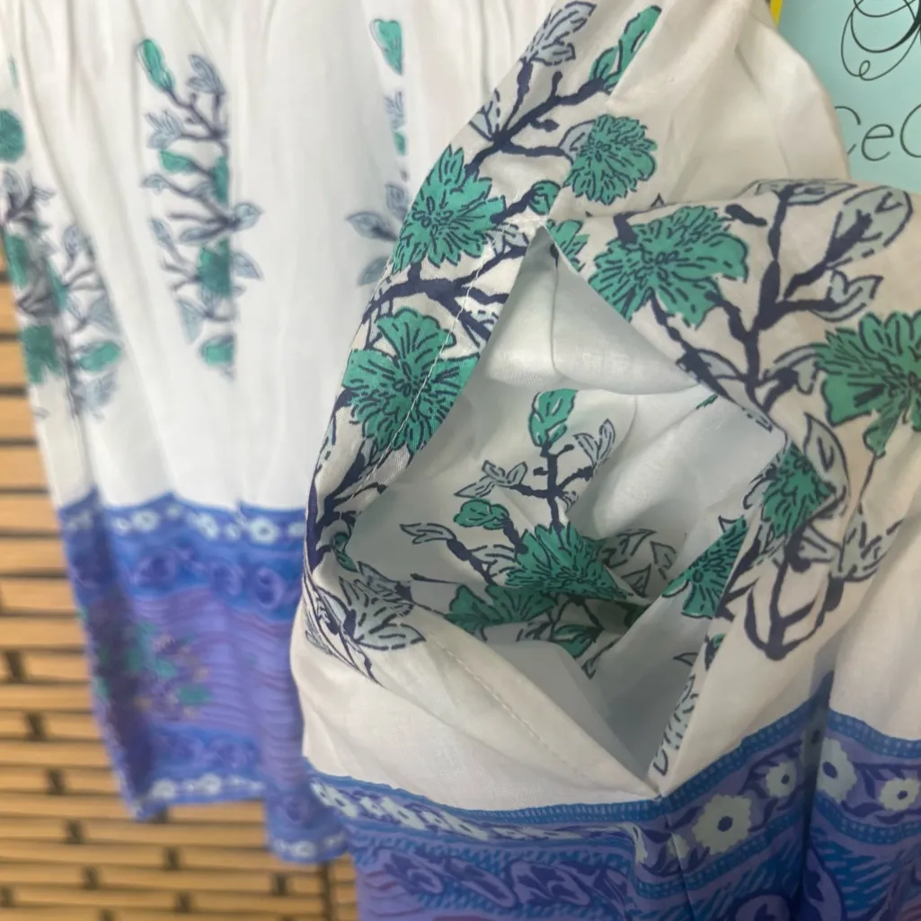 CeCe‎ White And Blue Floral Dress Size Small - Image 6