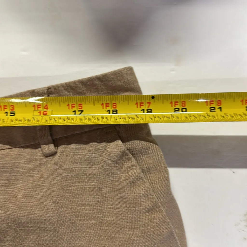 Worthington Beige Wide Leg Crop Pants linen blend office neutral casual XXL - Image 11