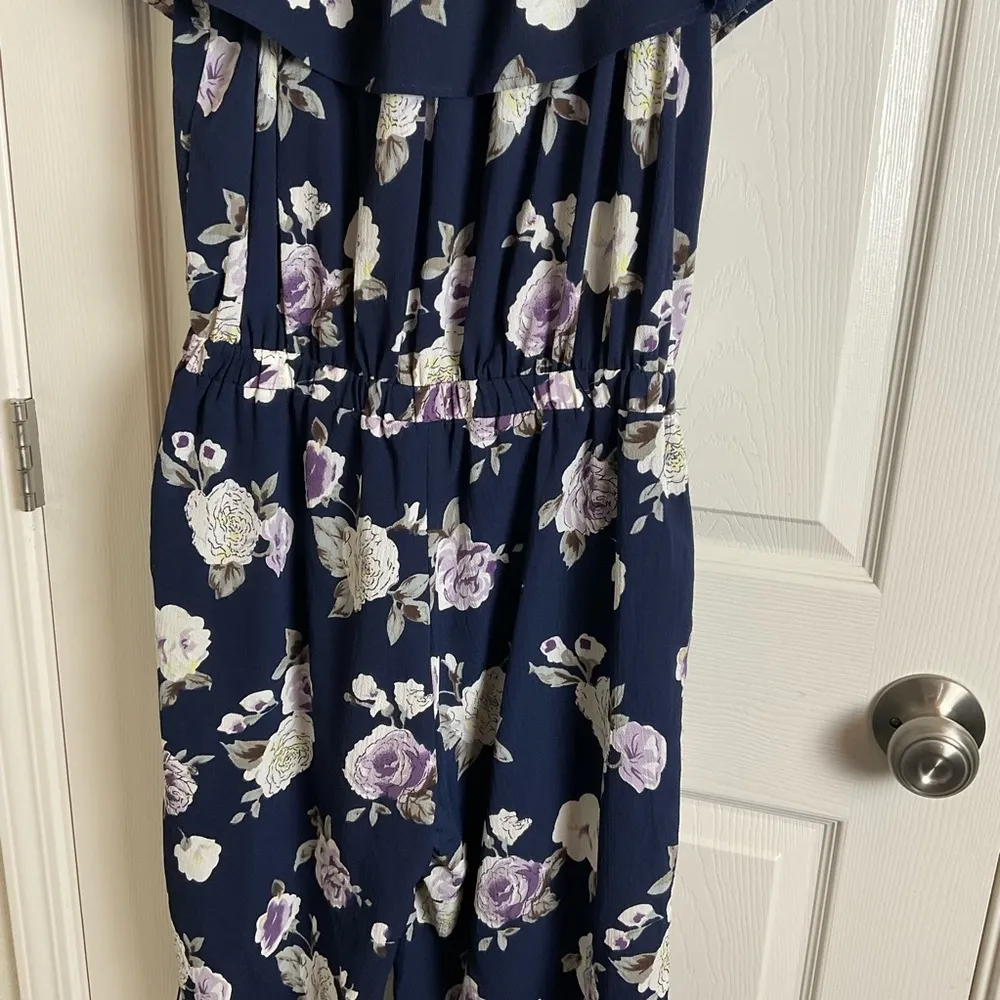 navy blue Mittoshop jumpsuit Floral size large - Image 7