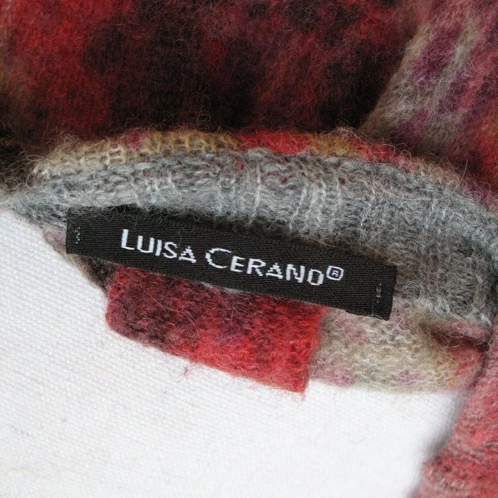 Multi Color Alpaca Wool Knit Dress Pink Size M - Image 8