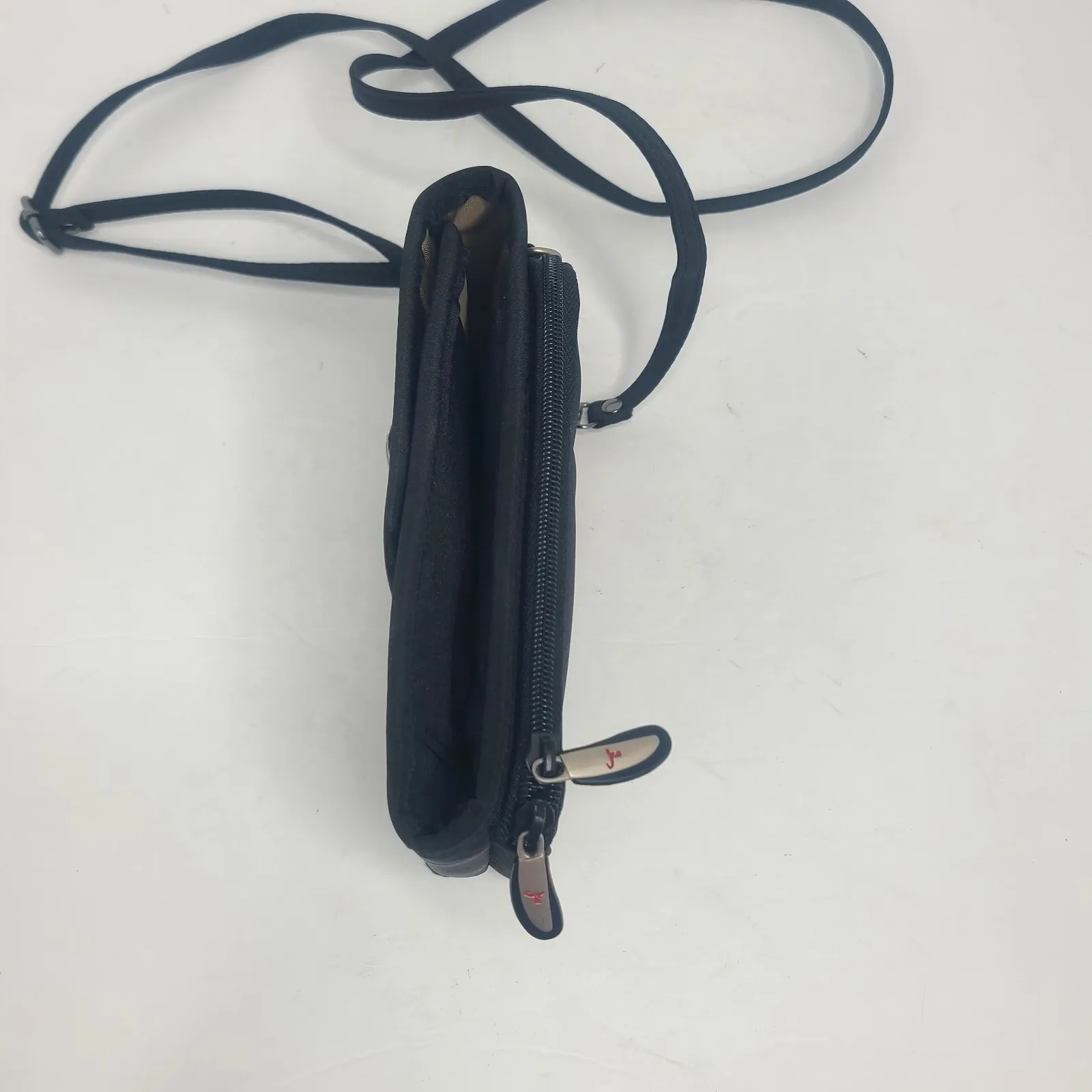 Travelon‎ Croasbody Bag Travel Organizer Black Passport Shoulder Belt Hip Bag - Image 4