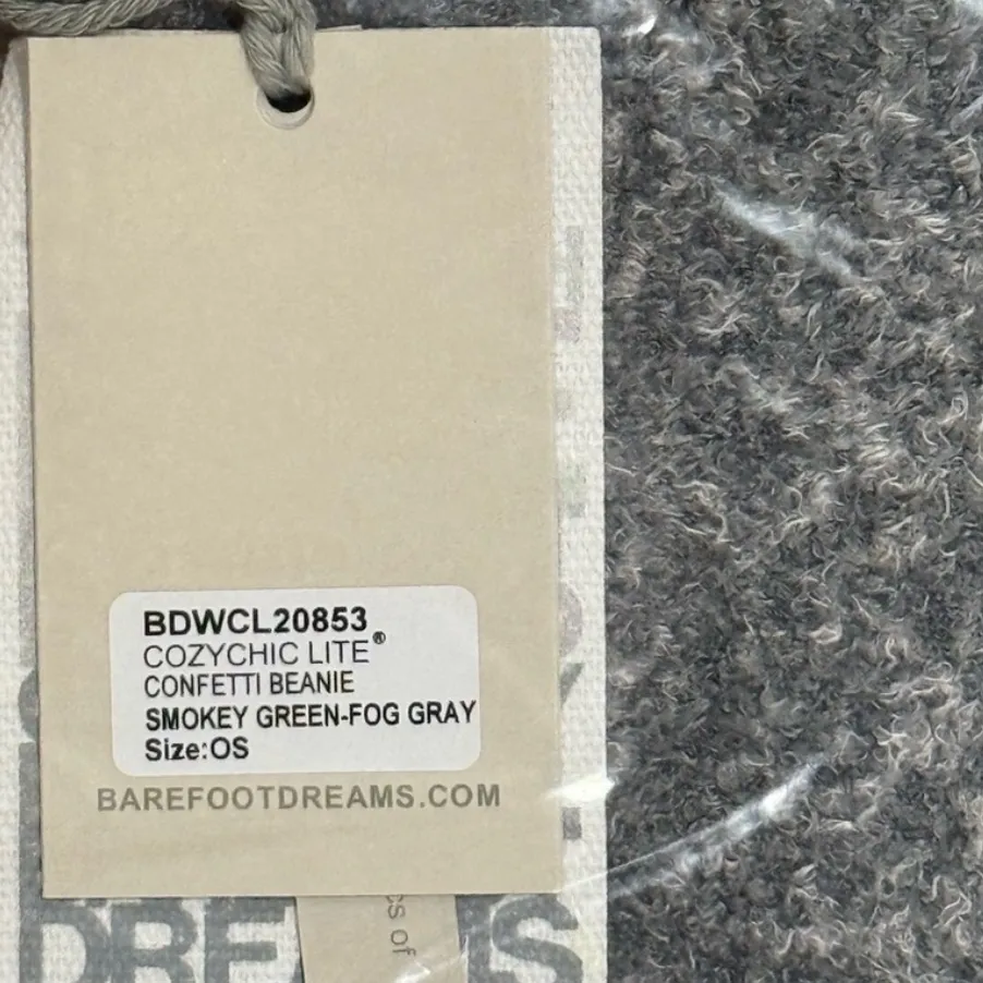Barefoot Dreams Cozy ChicLite Confetti Beanie - Smokey Green/Fog Gray - Image 2