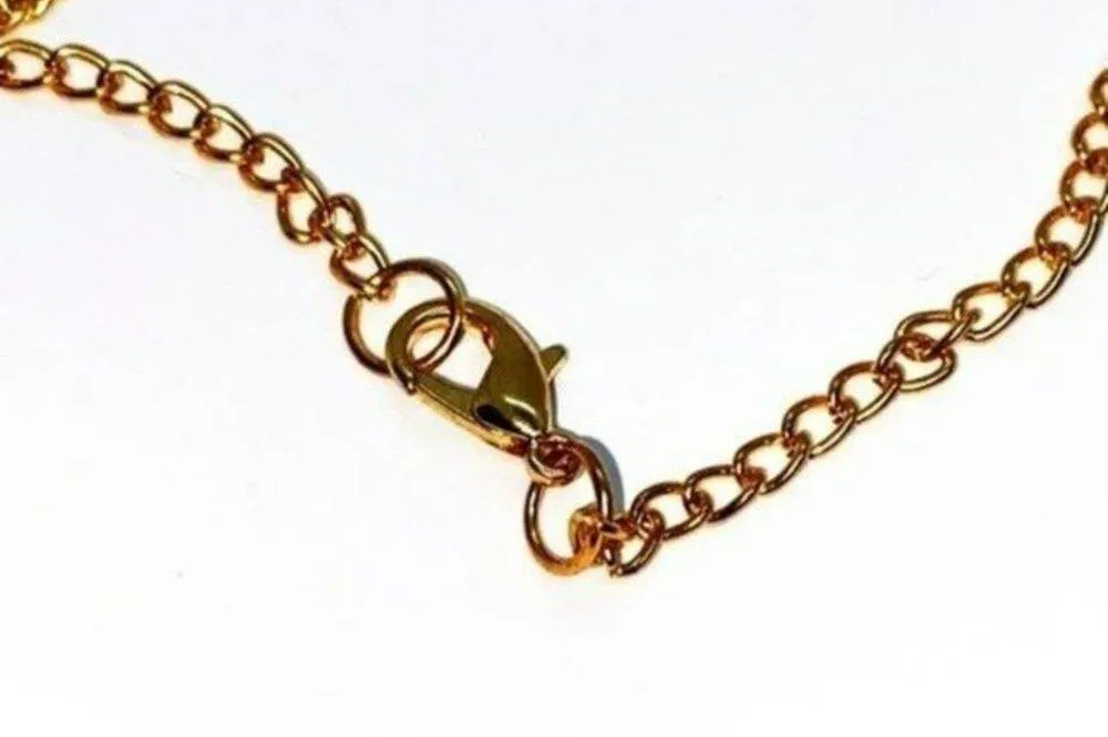 Gold-Tone Laser-Cut Rose 3D Pendant Bead Necklace - Image 5