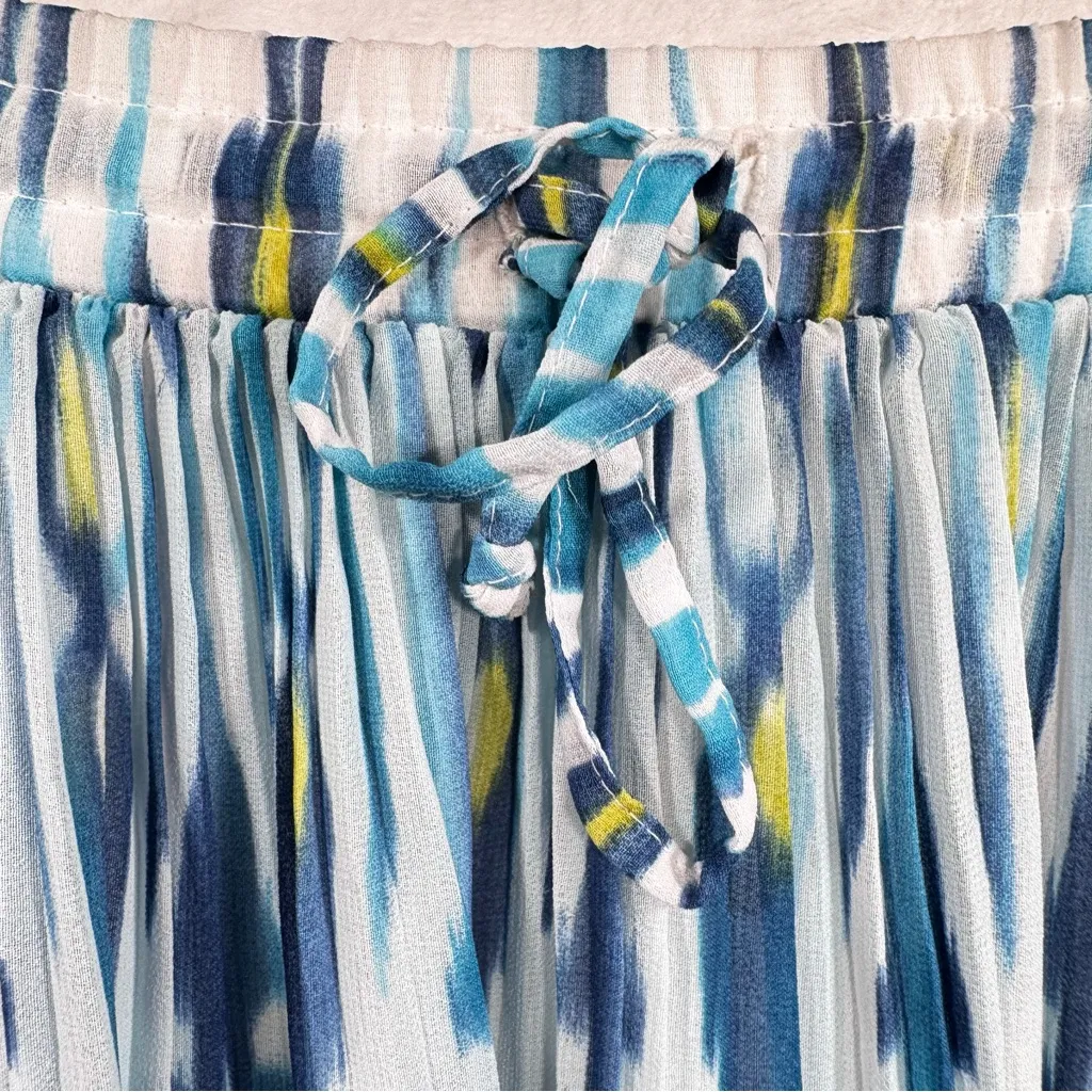 Vintage Y2K Boho Tiered Chiffon Prairie Maxi Skirt Alfred Dunner Multicolor Ikat Size 18 - Image 4