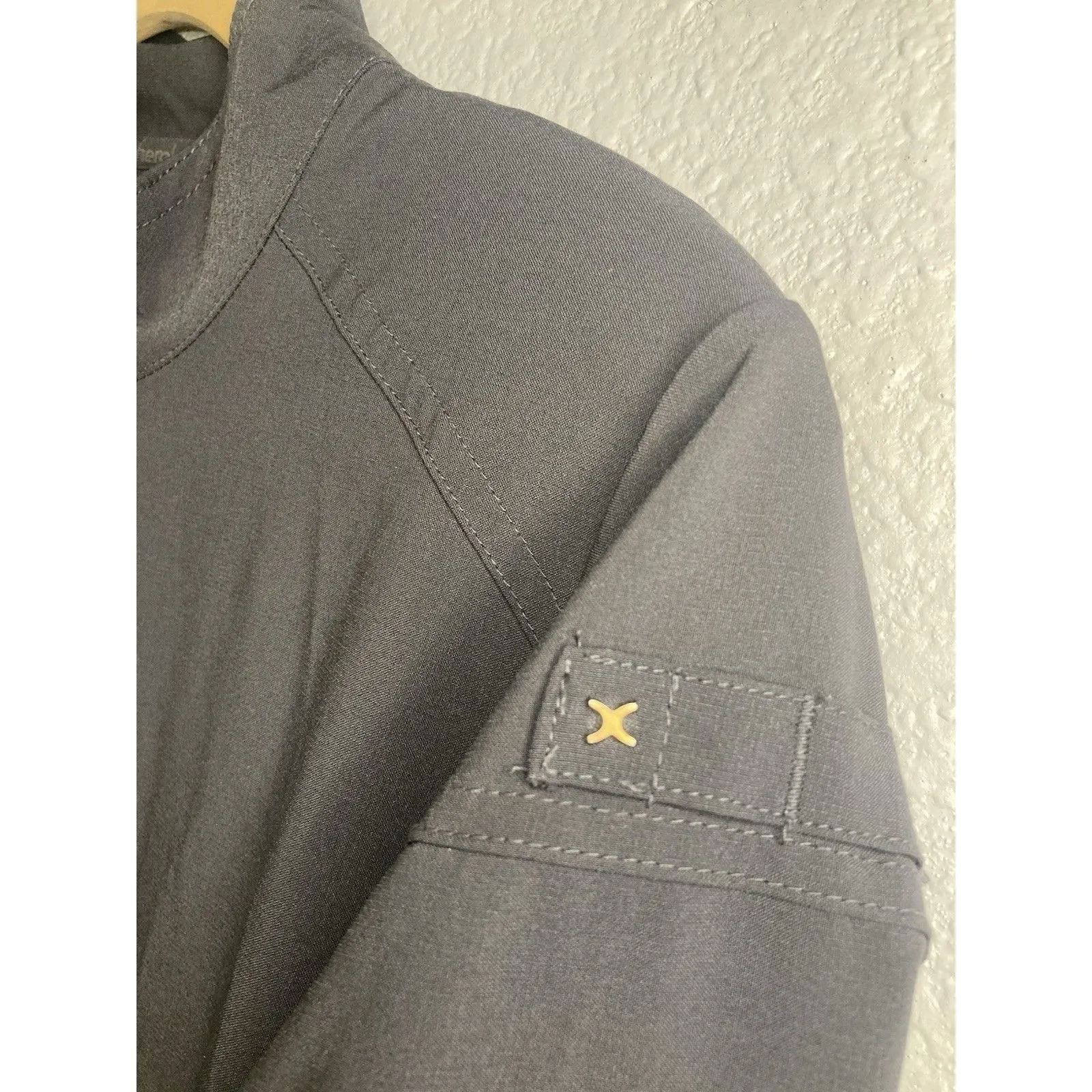 Cherokee iFlex M Scrub Jacket Charcoal Gray Uniform Warm Up Full Zip Pockets - Image 4
