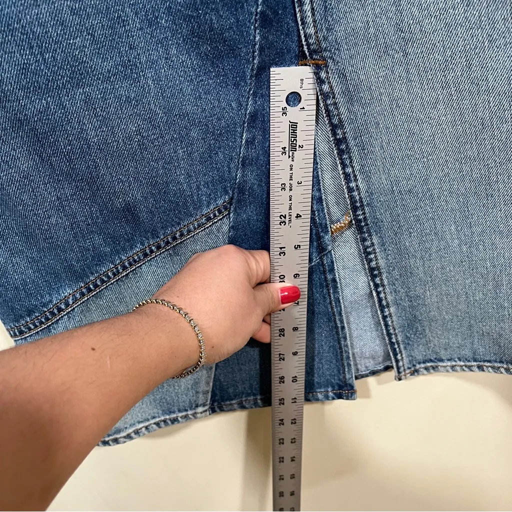 NWOT MAJE size 38 patch work long denim skirt blue womens trendy - Image 3