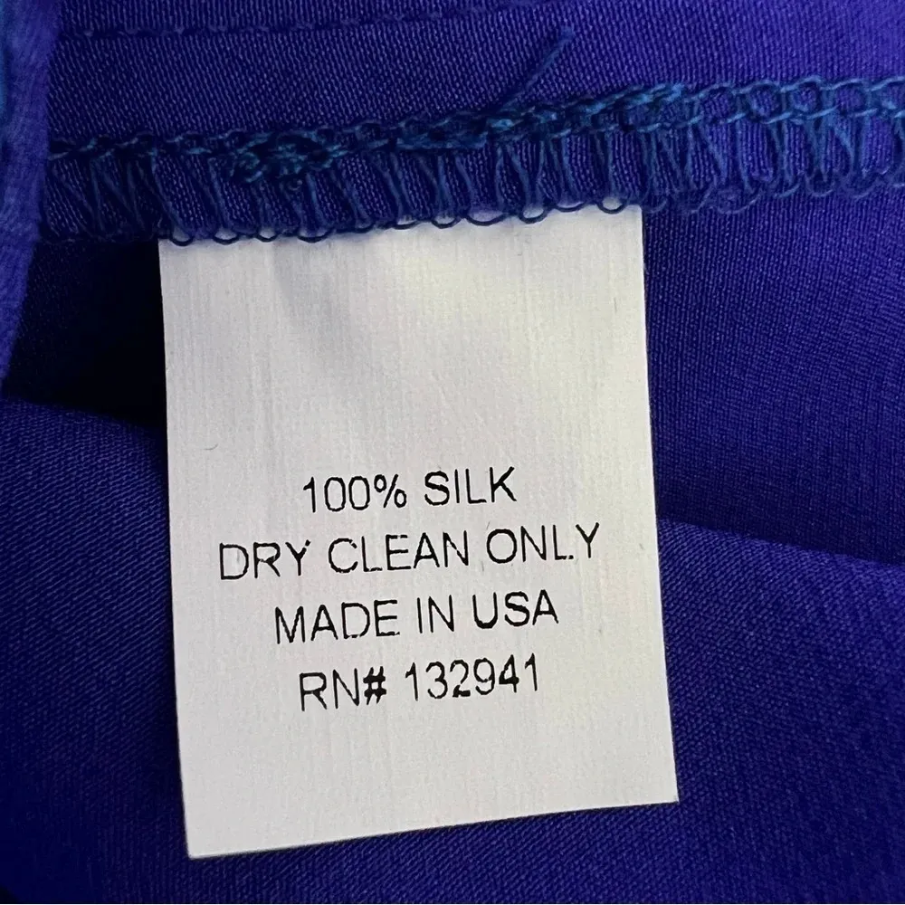 Amanda Uprichard Silk Shift Dress Navy Blue Mini V-neck Casual Dress Mini Size S - Image 6