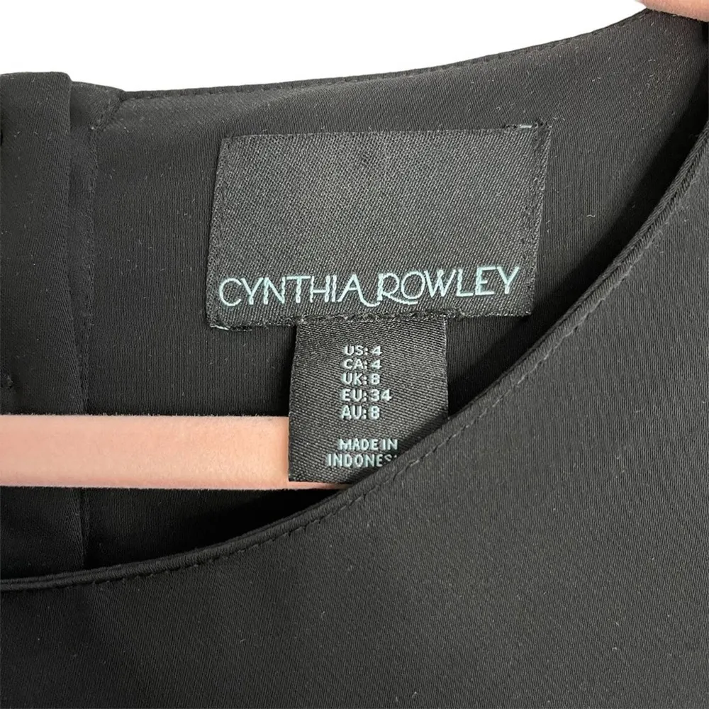 Cynthia Rowley Black Short Sleeve Babydoll Dress - Image 4