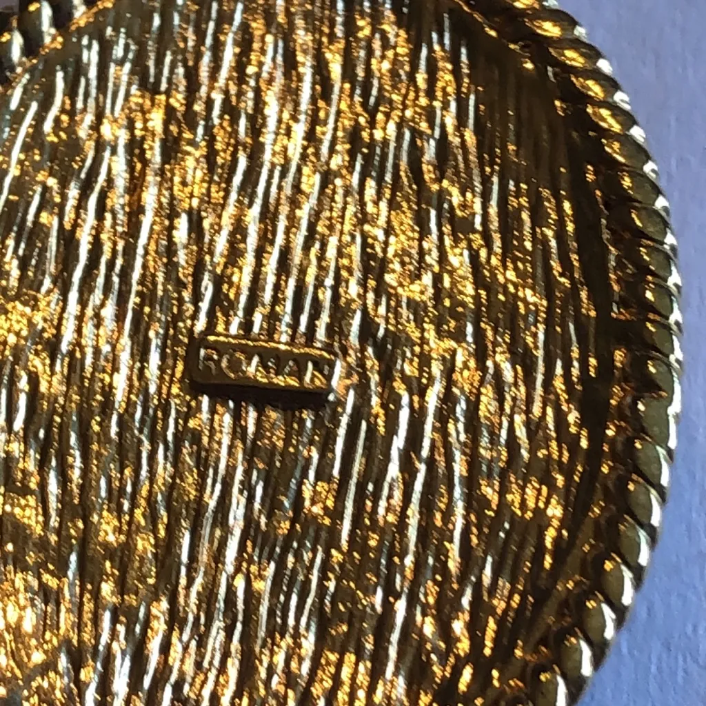 Roman Gold Tone and Brown Tigers Eye Necklace Earrings Jewelry Set - Image 6