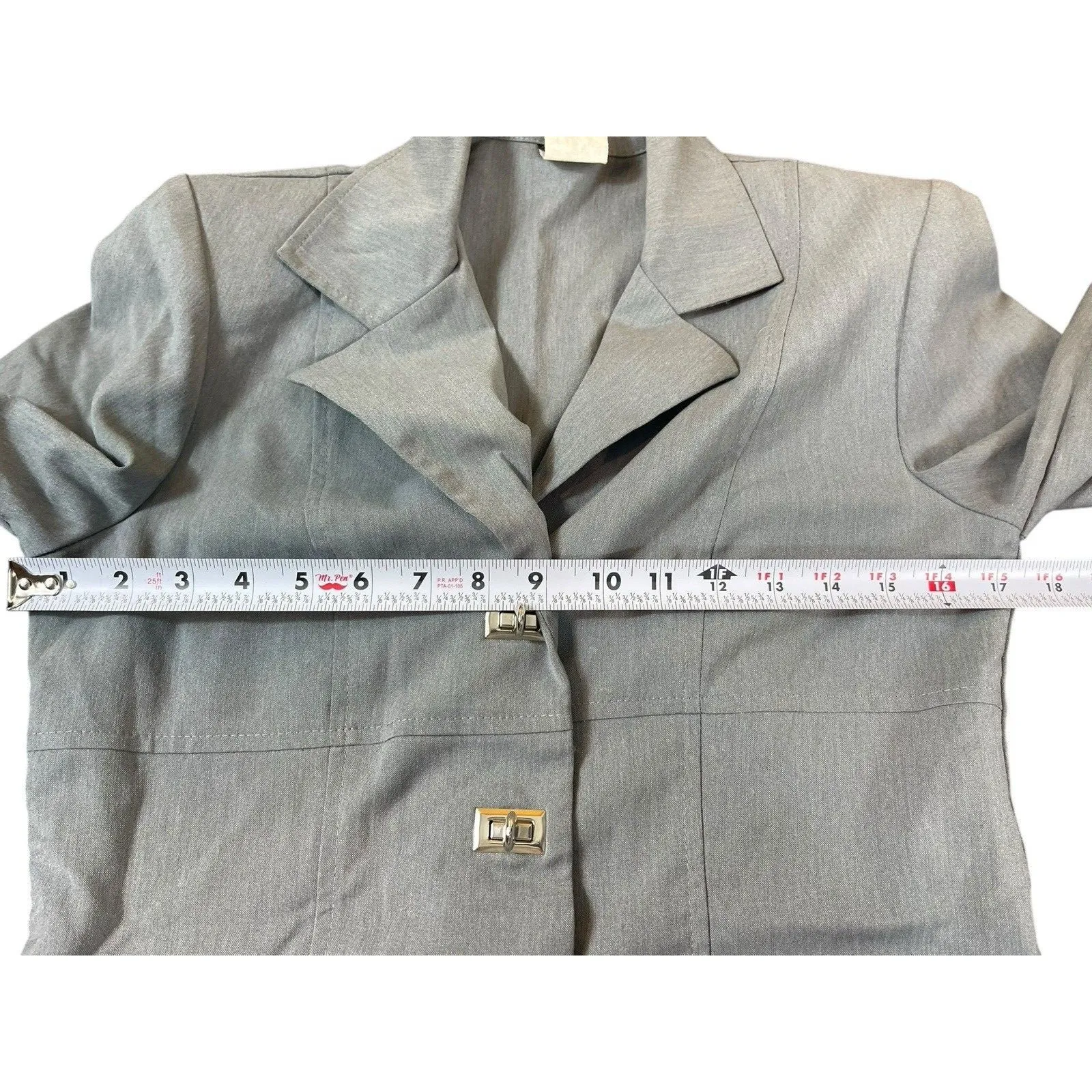 VTG Splurge Women’s Gray Skirt Suit Set 7 Blazer Pencil Skirt 90s Y2K Career Size undefined - Image 16
