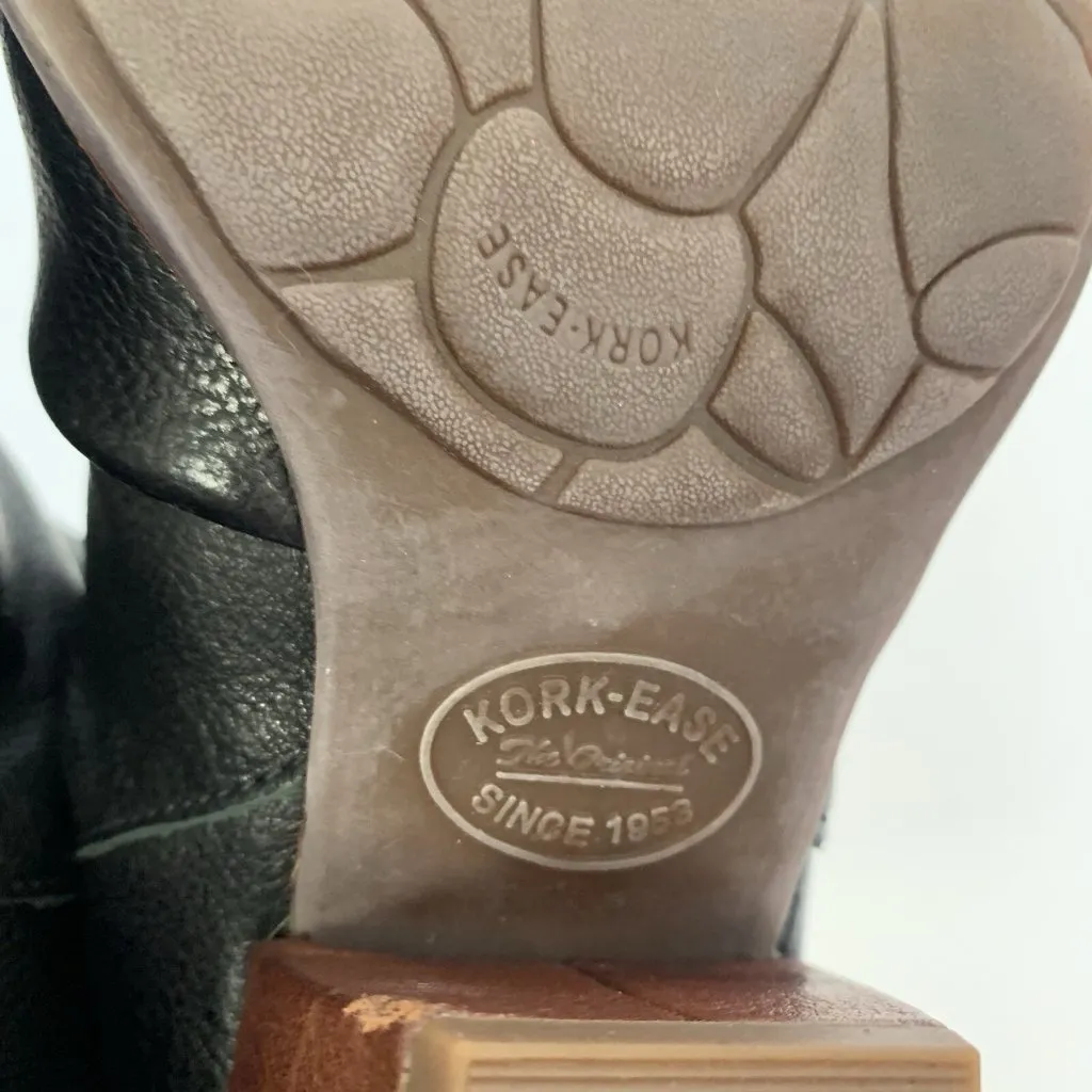 Kork Ease Booties 8.5 Black Leather Comfort Ankle Shoes Fall Winter - Image 9