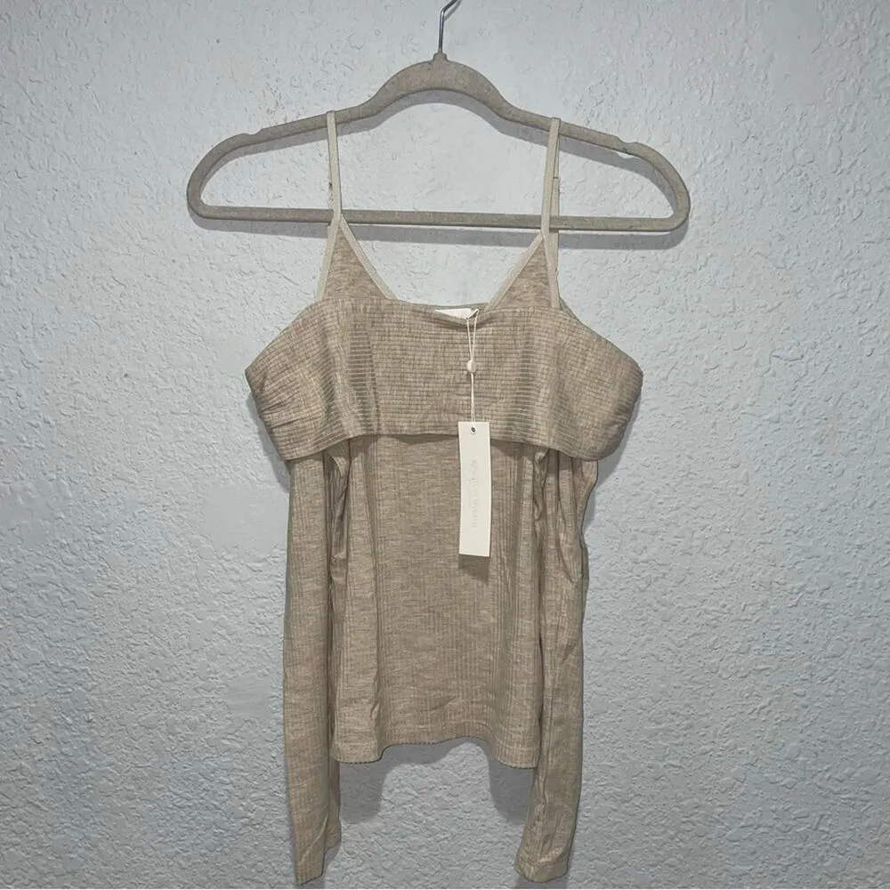 Jonathan Simkhai Womens Piper Off The Shoulder Ribbed Pullover Top XS - Image 3