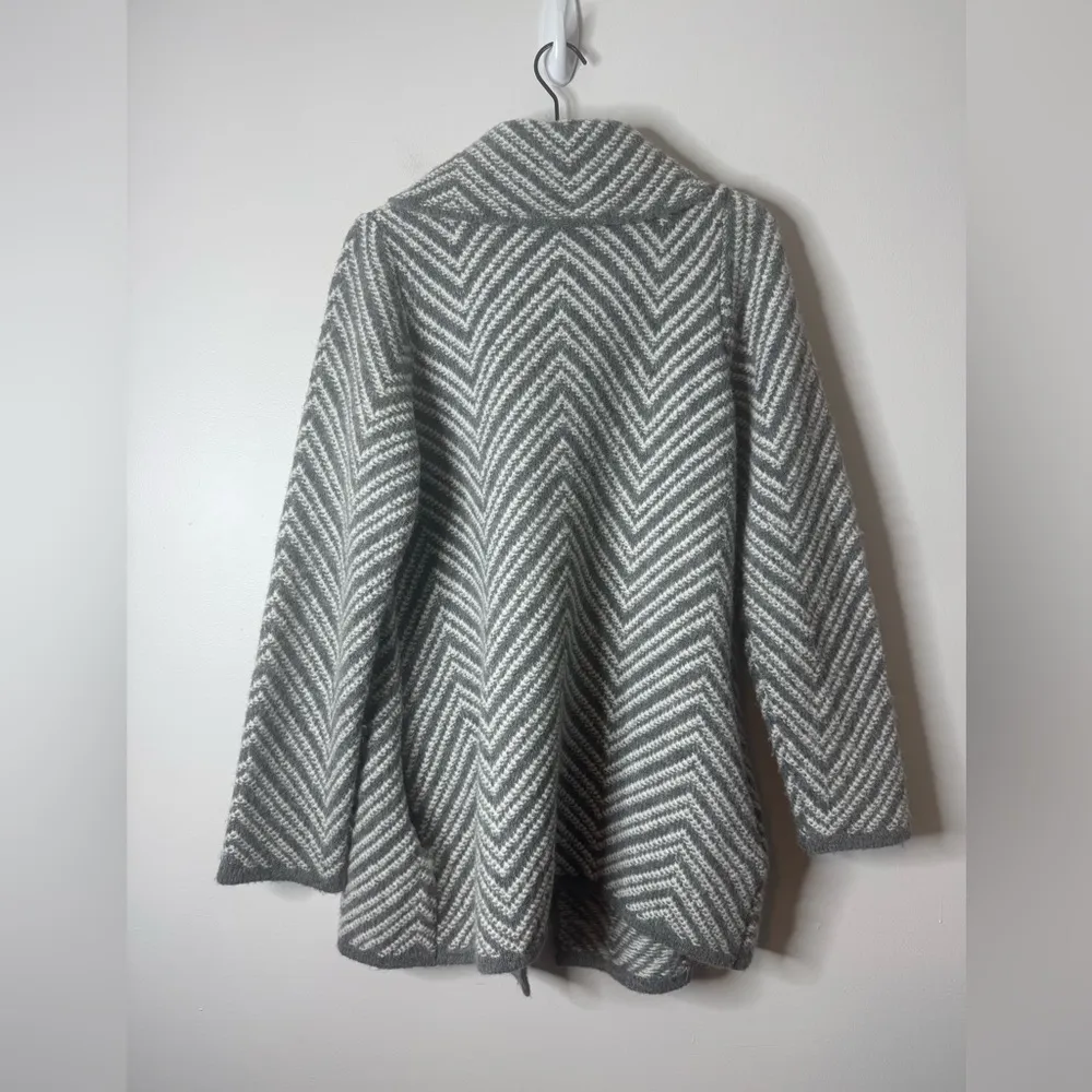 Betty Betty Firenze Italy Wool Blend Cardigan Collared Gray Large - Image 6