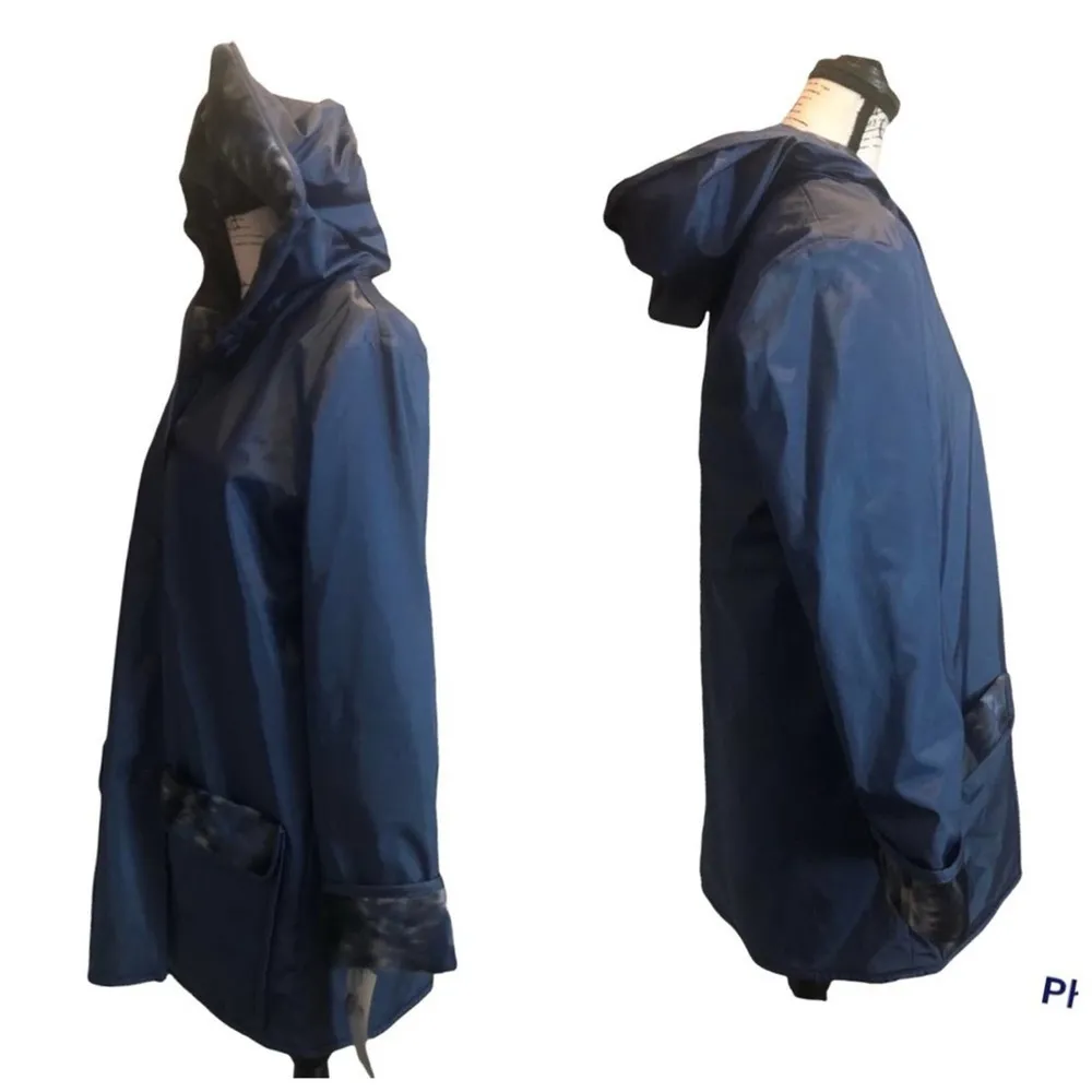 Vintage Atlantic Beach Coat Jacket Blue Size Small Rain Wind Snow Coastal - Image 3