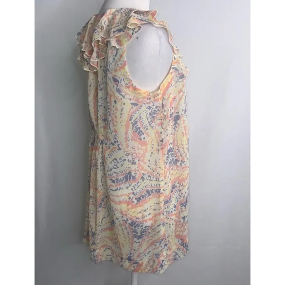 CAbi Pastels Sleeveless Chiffon Ruffle Neck Spring Summer Anywhere Blouse Small - Image 6