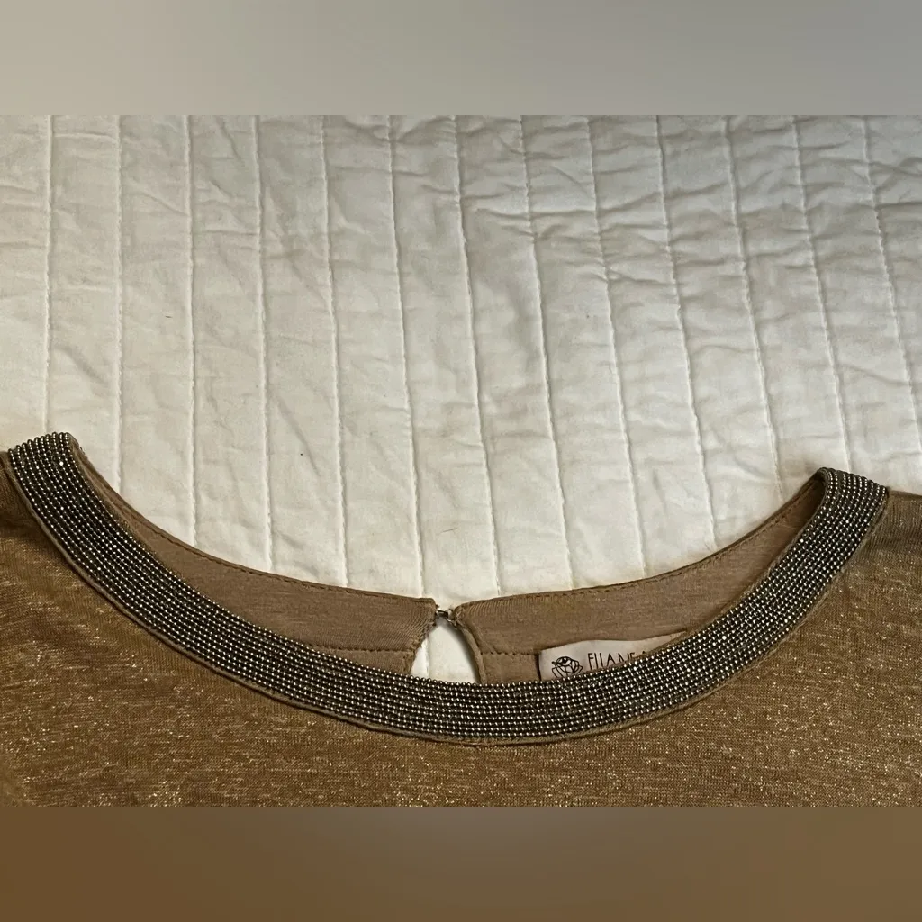 Eliane Rose gold tan linen tshirt dress NWOT - Image 5