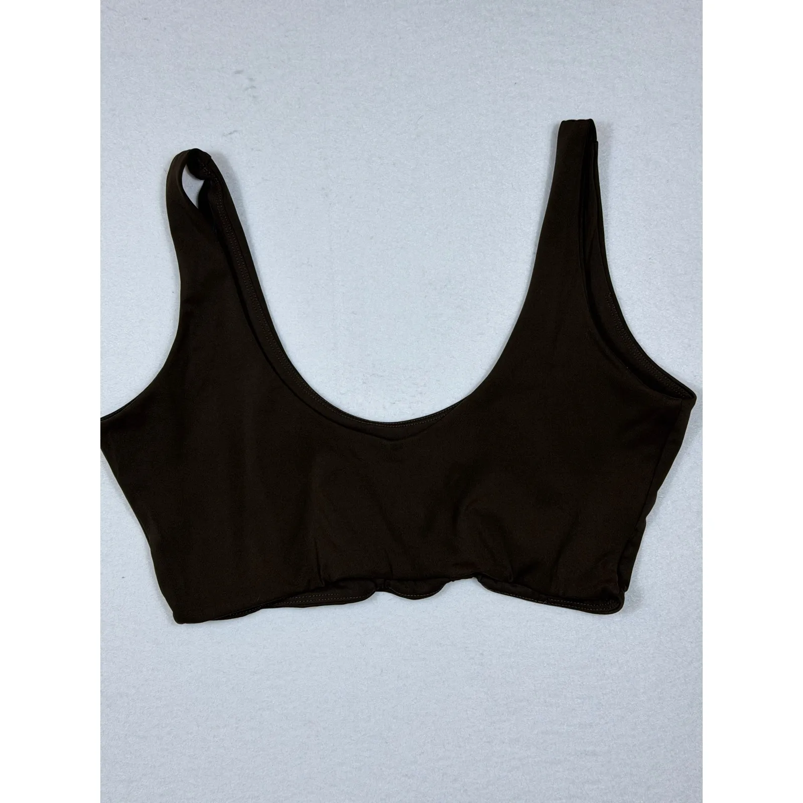 YoungLA Brown Scoop Neck Sports Bra Lounge Crop Top Women's Large - Image 5