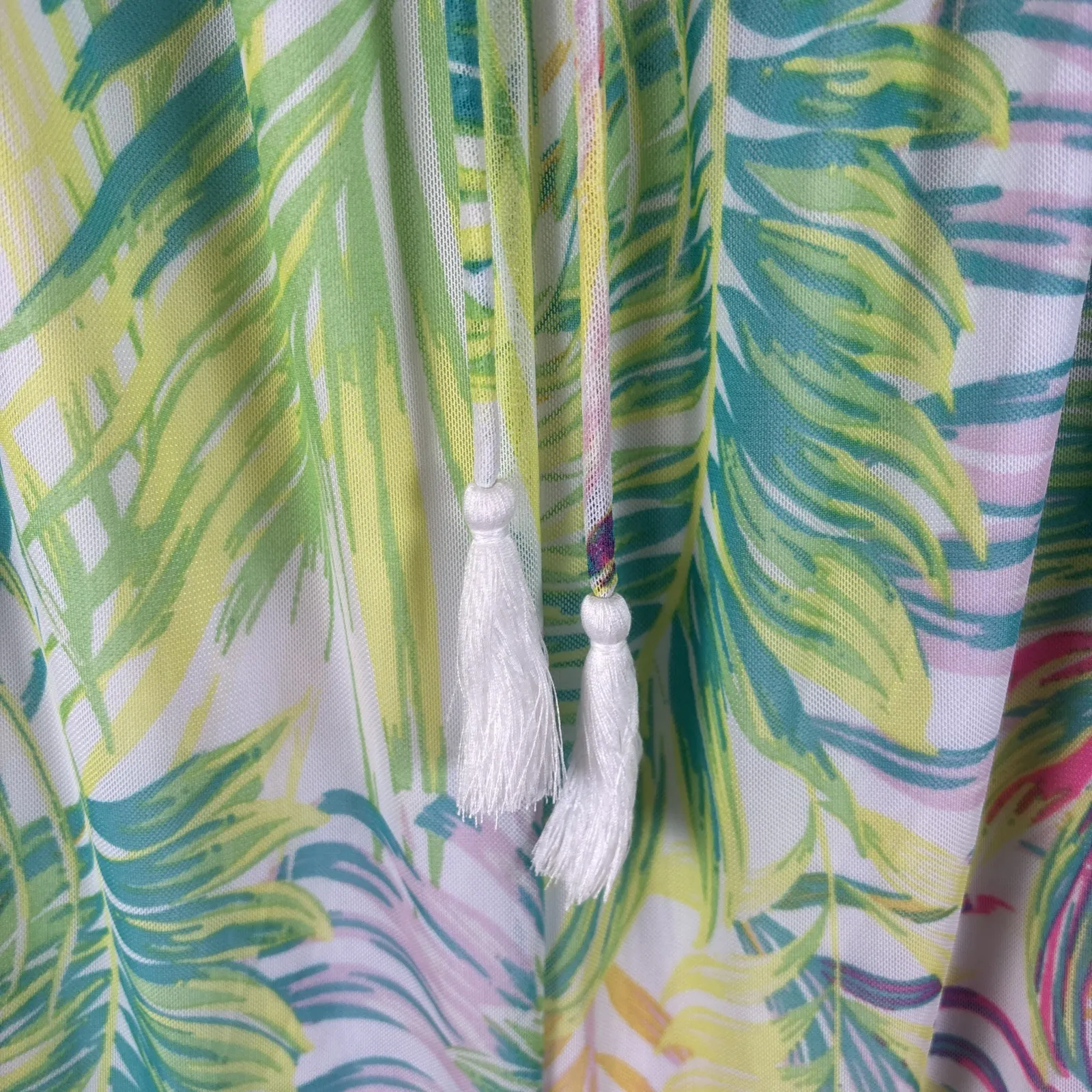 New Harlow Rose Skirt Womens Sz M Tropical Mesh Knit Hi Low Maxi Palm Beach Size M - Image 4