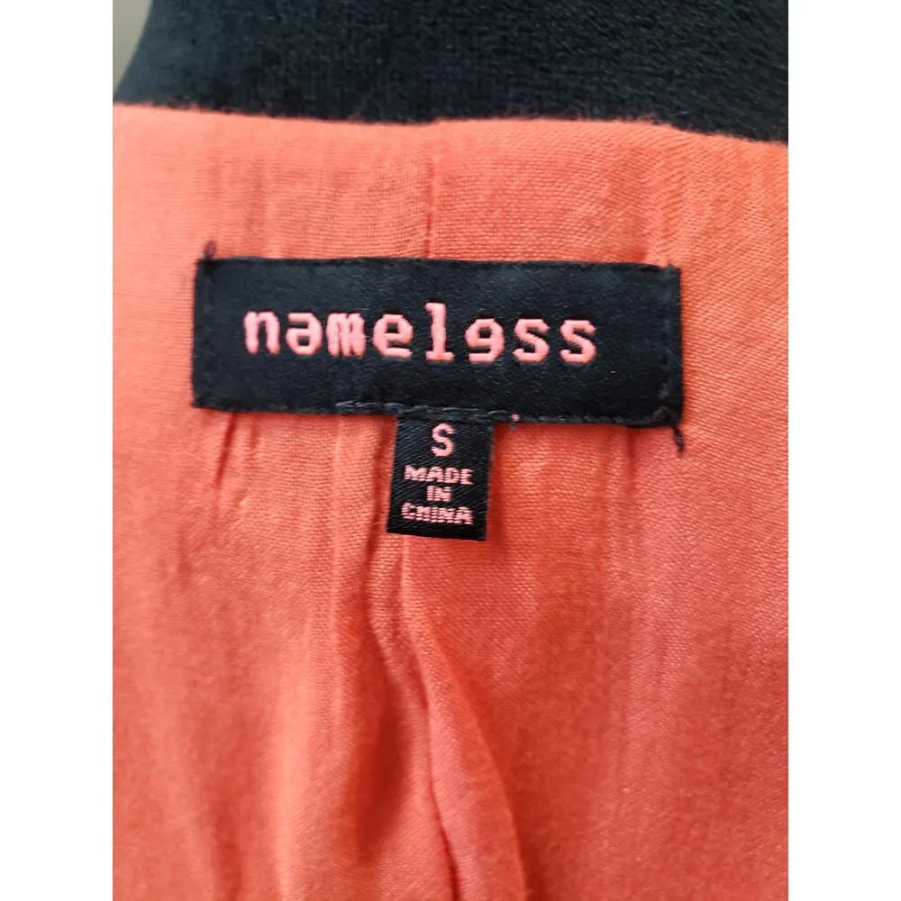 Nameless Blazer Jacket Women Small Gray Open Front Cut Out Back Career Chic - Image 7