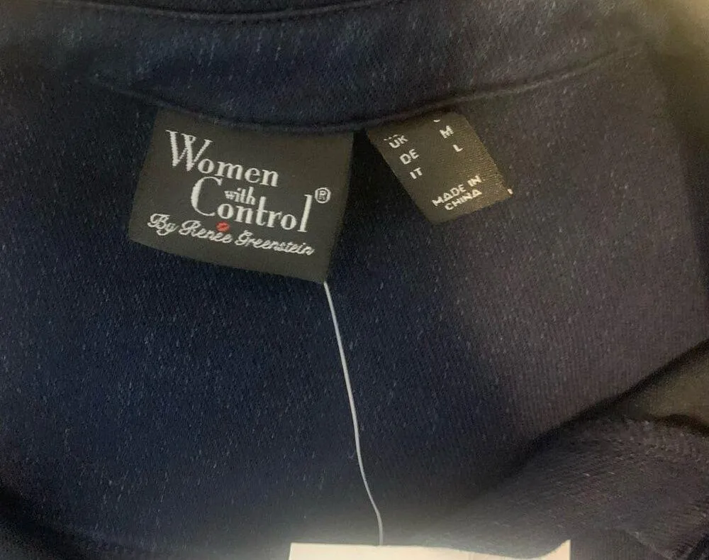 Women With Control QVC Blue Denim 3/4 Sleeve Polo Dress Size Medium - Image 7