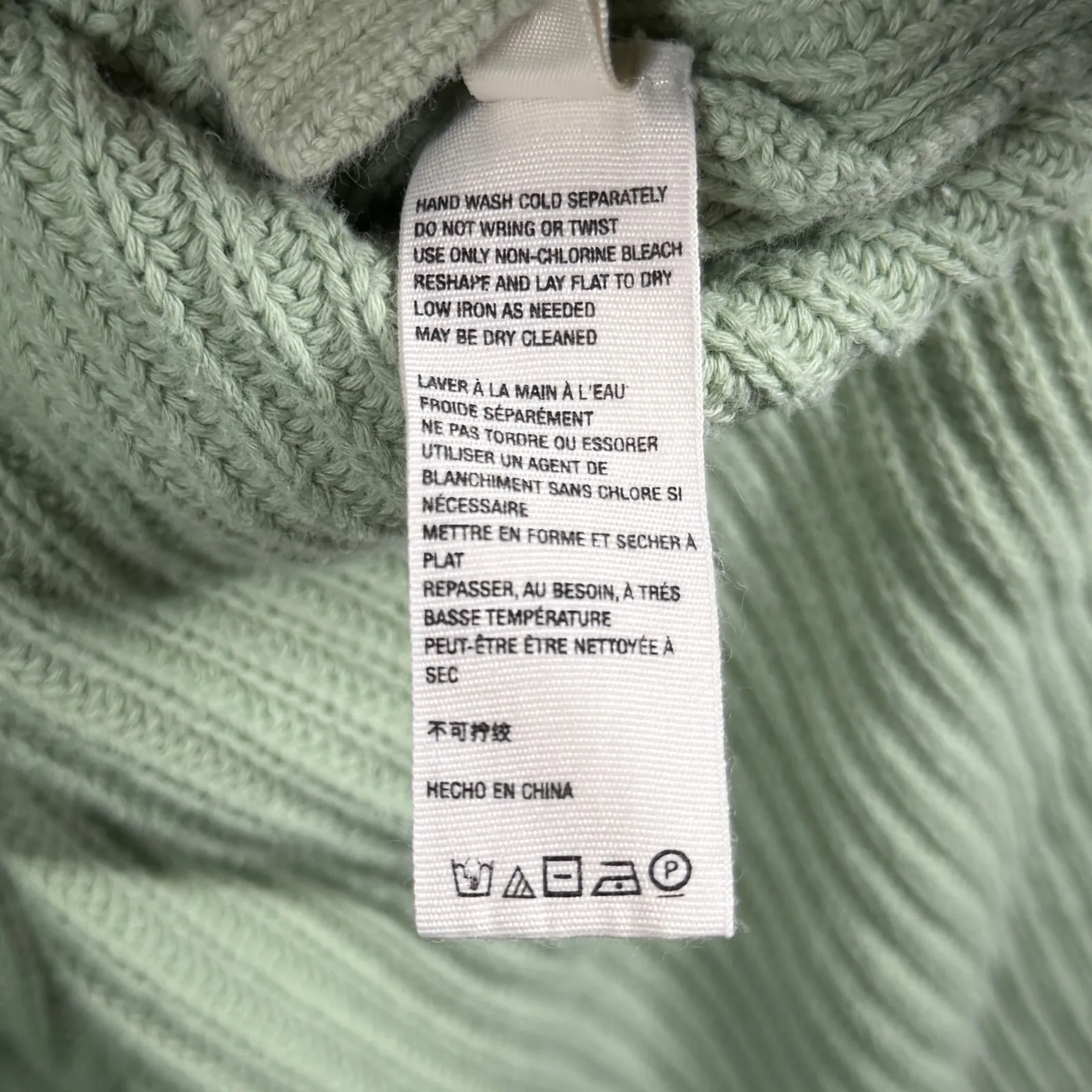 Free People Brookside Sweater Mint Green Oversized Chunky Rib Knit Slouchy XS/S - Image 8