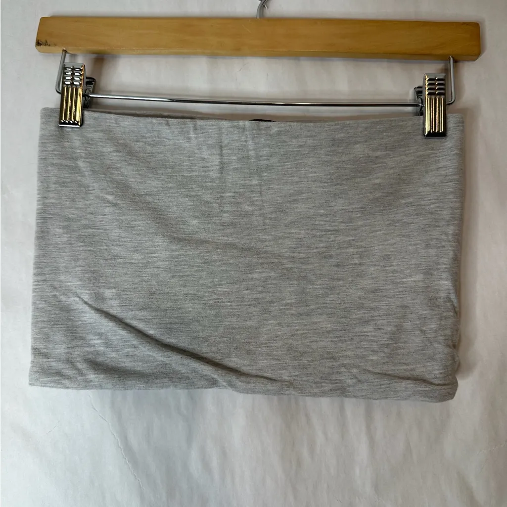 Topshop Heathered Grey Tube Top Size 4 Minimalist Street Style Essential - Image 2