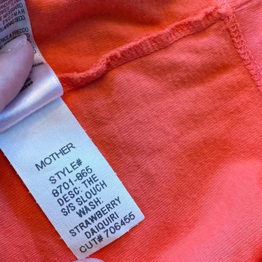 MOTHER Strawberry Daiquiri The S/S Slouch Cropped Tee Shirt Size Small NWT Pink - Image 4