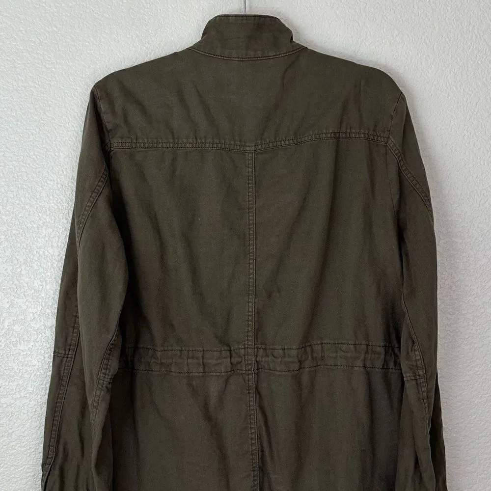 Lucky Brand Linen Blend Core Military Jacket, Sz Large - Image 8