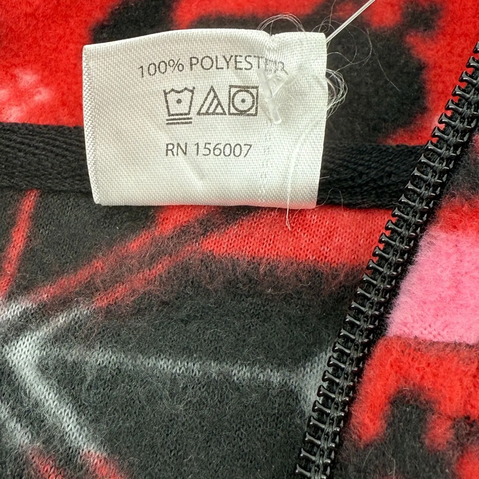 Vera Bradley Nordic Stripe Red Fleece Full Zip Jacket Medium Fair Isle Ski NEW - Image 7