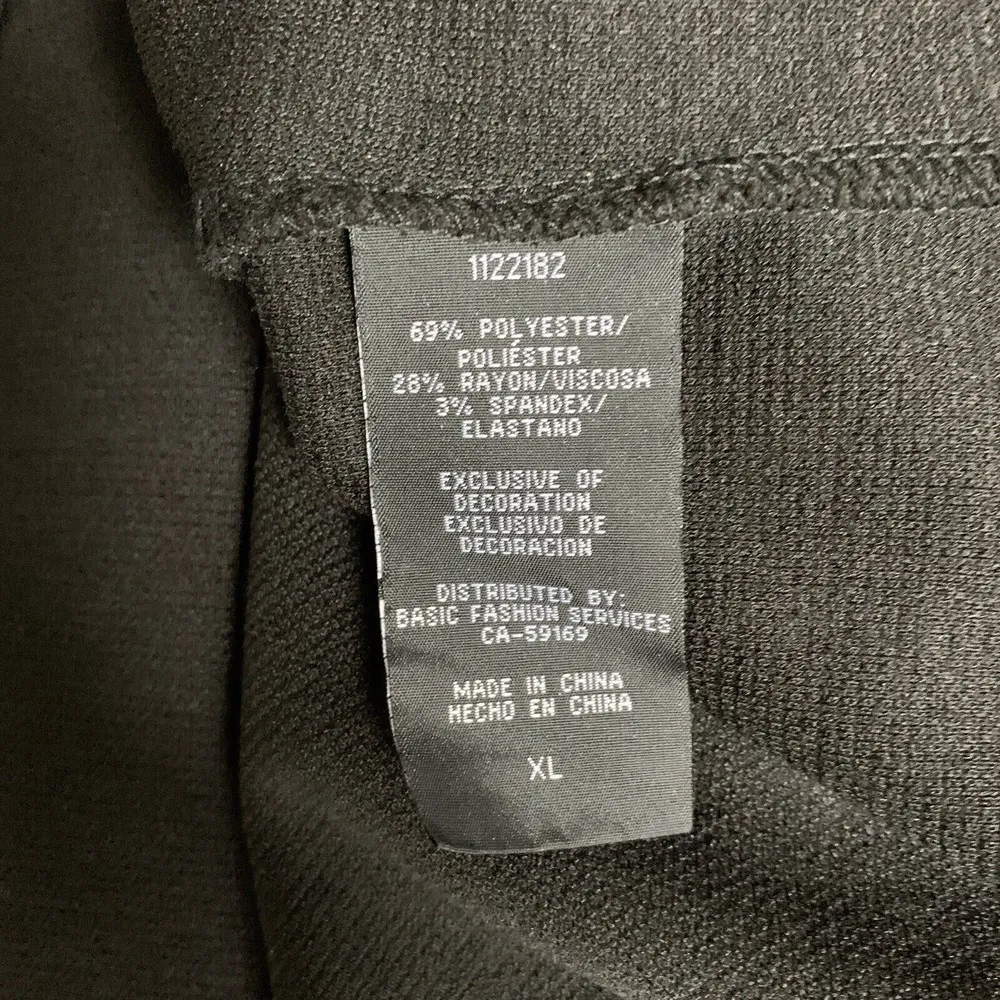 Mario Serrani Italy Womens Size XL Black Ribbed Short Sleeve Sheath Dress - Image 5