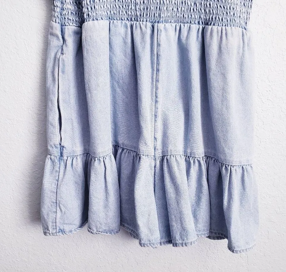 American Eagle Denim Ruffle Romper - Image 3