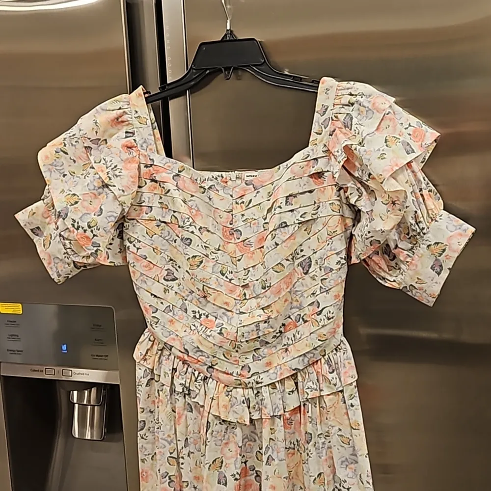 đź’•LAURA ASHLEY x BATSHEVAđź’• Eden Dress ~ Quartet Cream Floral Print 2 NWO Pink - Image 15