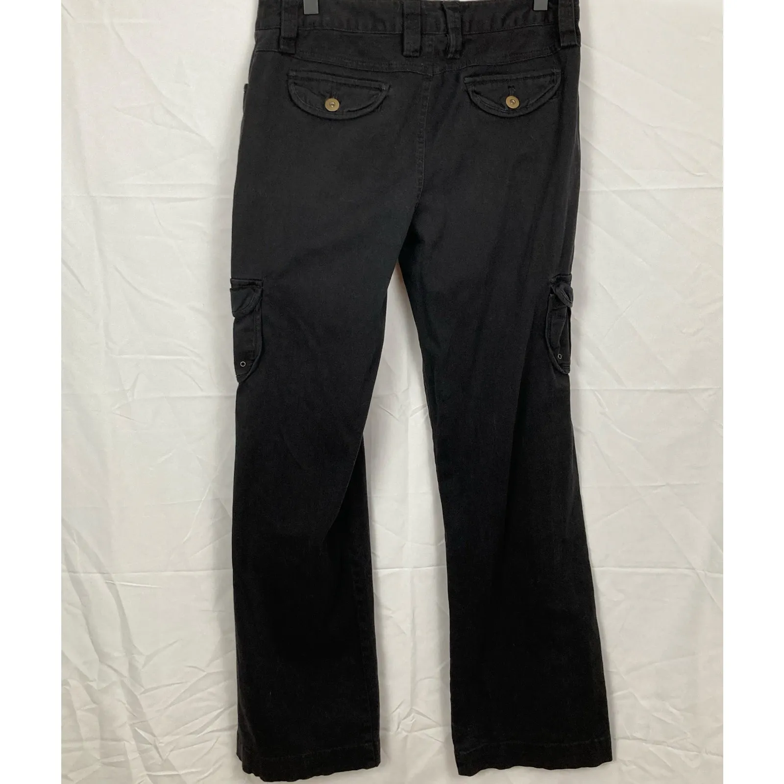 Y2K Route Women 7/8 Black Cargo Midrise Pants Skater Punk Streetwear Utility Size undefined - Image 3