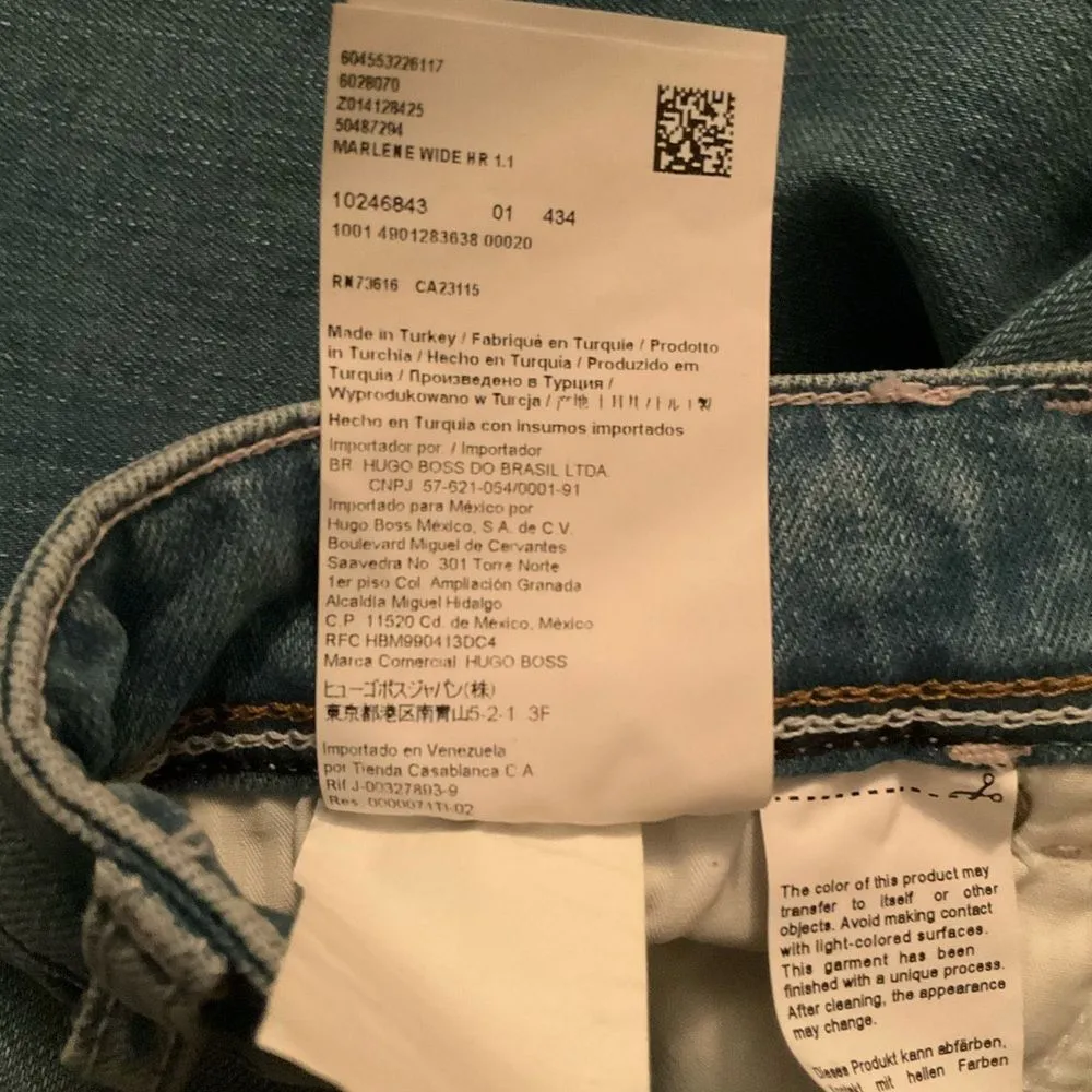 NWT Boss Orange Hugo BOSS Womens Marlene Wide Leg High Waist Jeans Blue Size 26 - Image 14