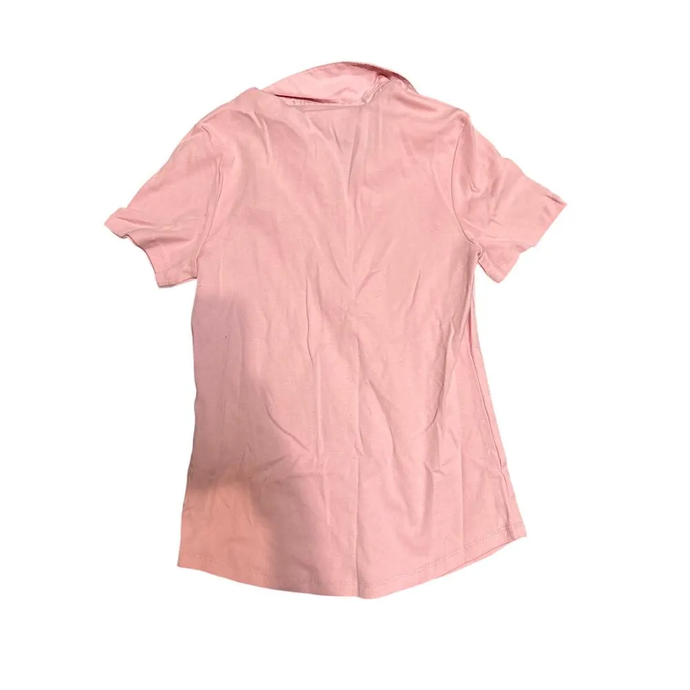 Three Karen Scott Light Pink Polo Shirts Small Short Sleeve Relaxed Fit Sporty - Image 7