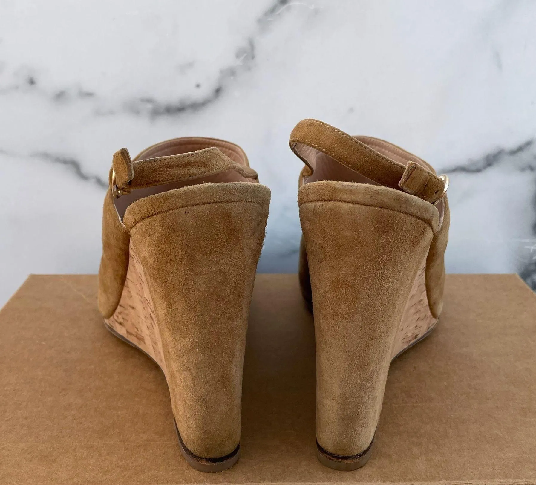 Valentino Garavani Valentino Erin. B women’s suede cork wedge sandal size IT 41 US 11 - Image 5