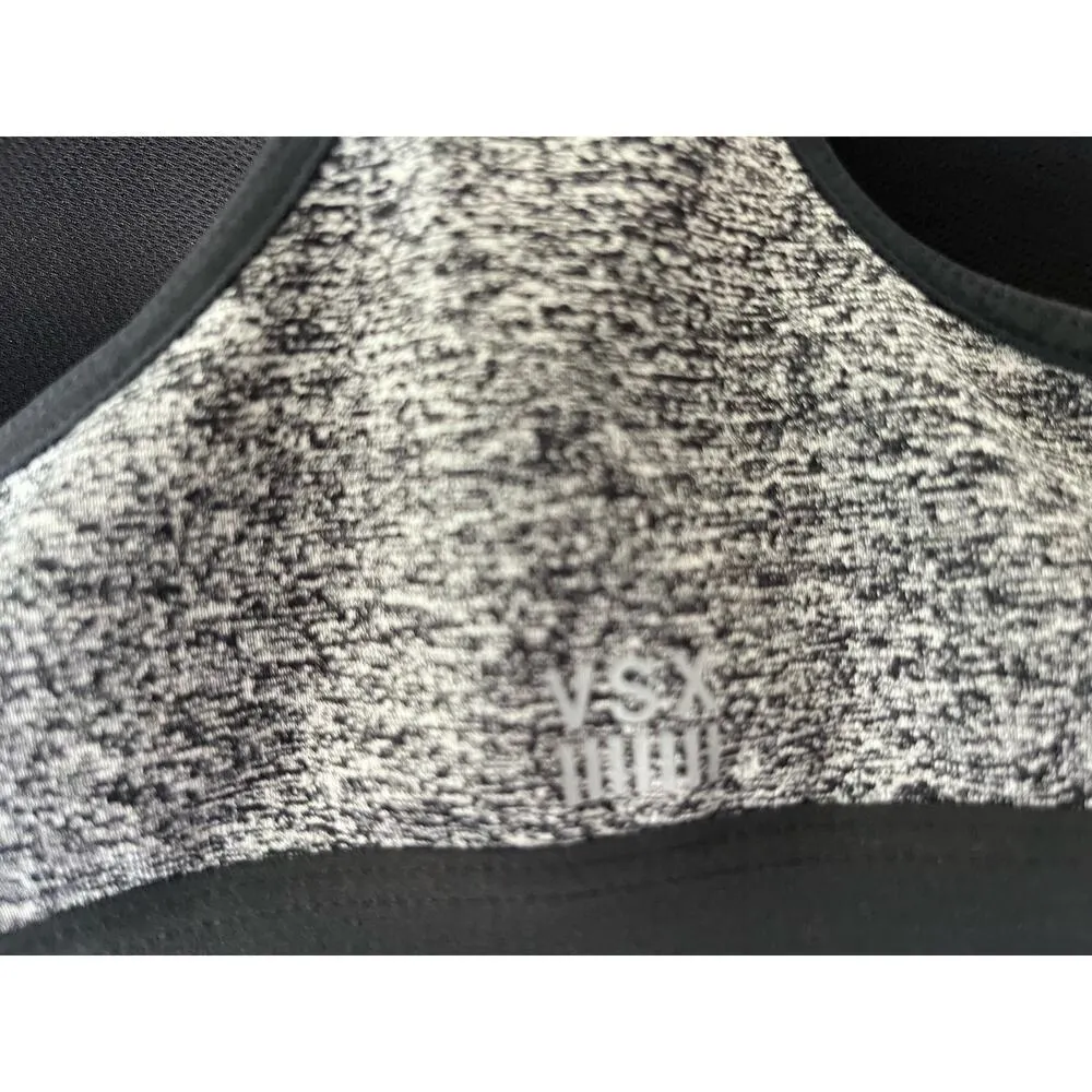Victoria's Secret VSX Knockout Front Zip Sport Bra 32C padded racerback gray - Image 6