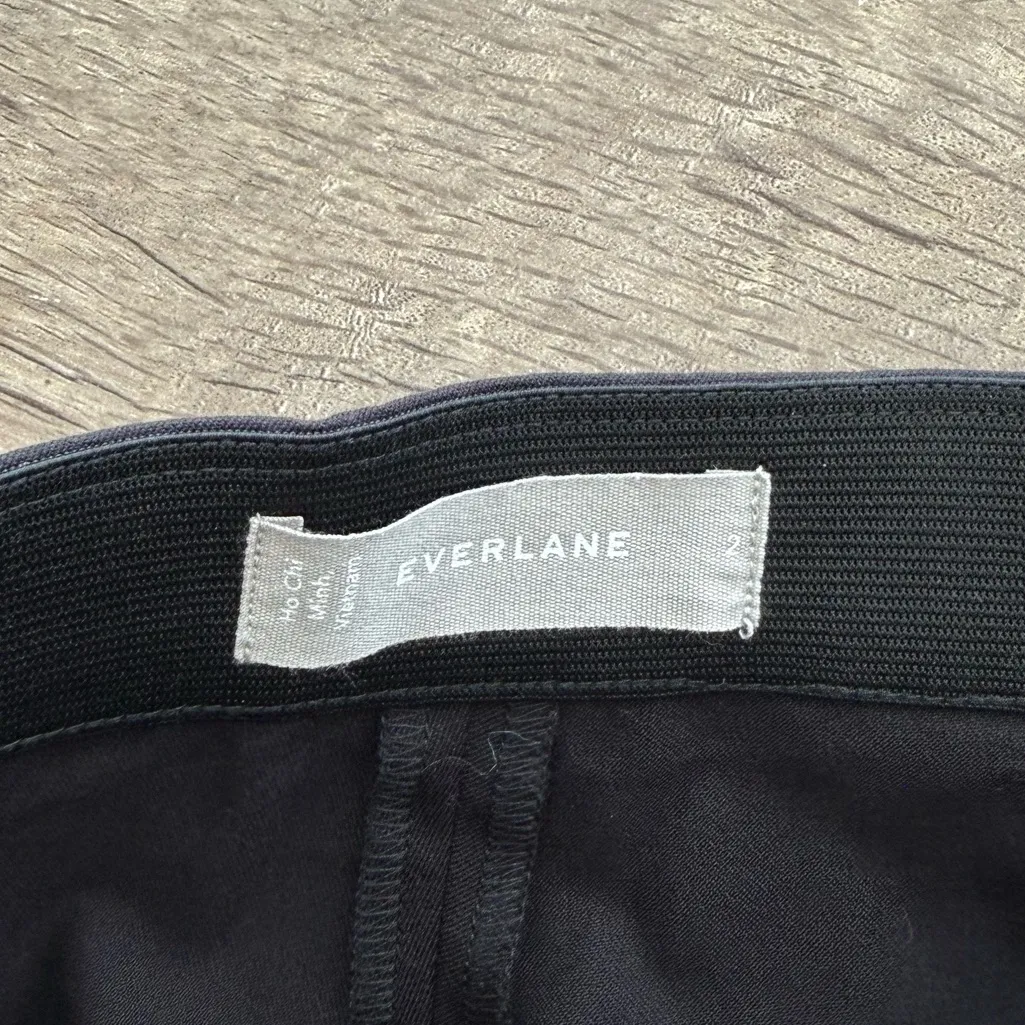 EVERLANE The Curvy Side-Zip Stretch Cotton Slim Skinny Career Pant In Black Sz 0 - Image 7