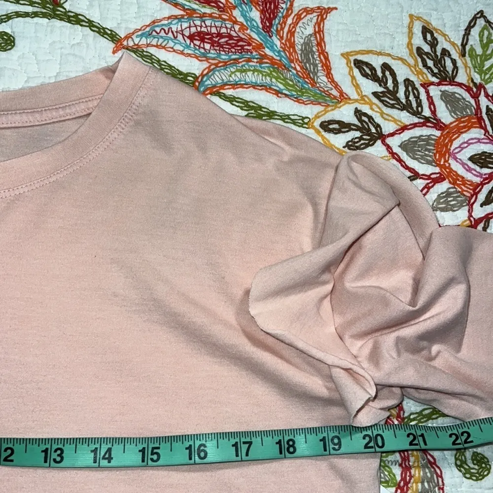 Arizona Jean Co large cropped pink withered rose long sleeve ruffle shoulder nwt - Image 5