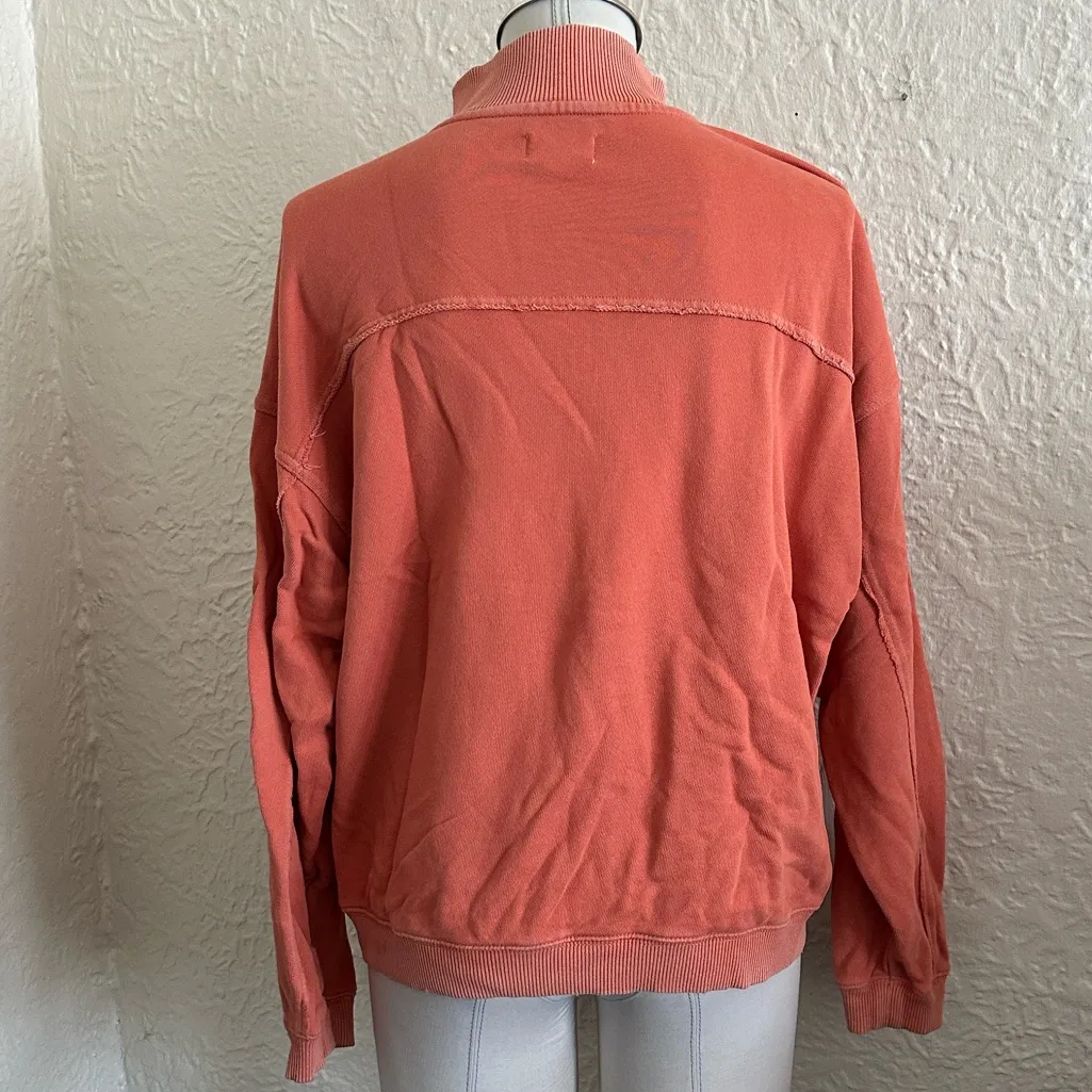 Aerie Sun’s Out Quarter Zip Sweatshirt Faded Coral Small - Image 4