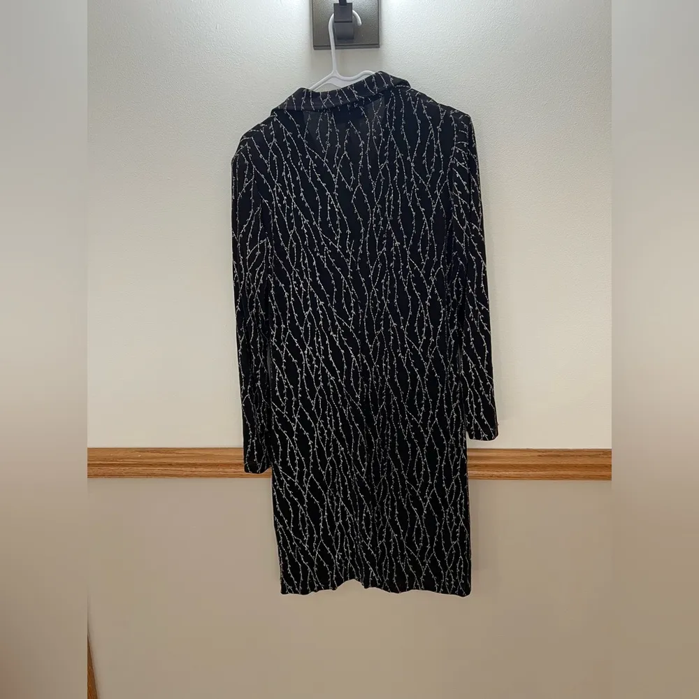 Vintage 90s Glitter Black Floral Formal Maxi Dress Set Size 8/10 - Image 10