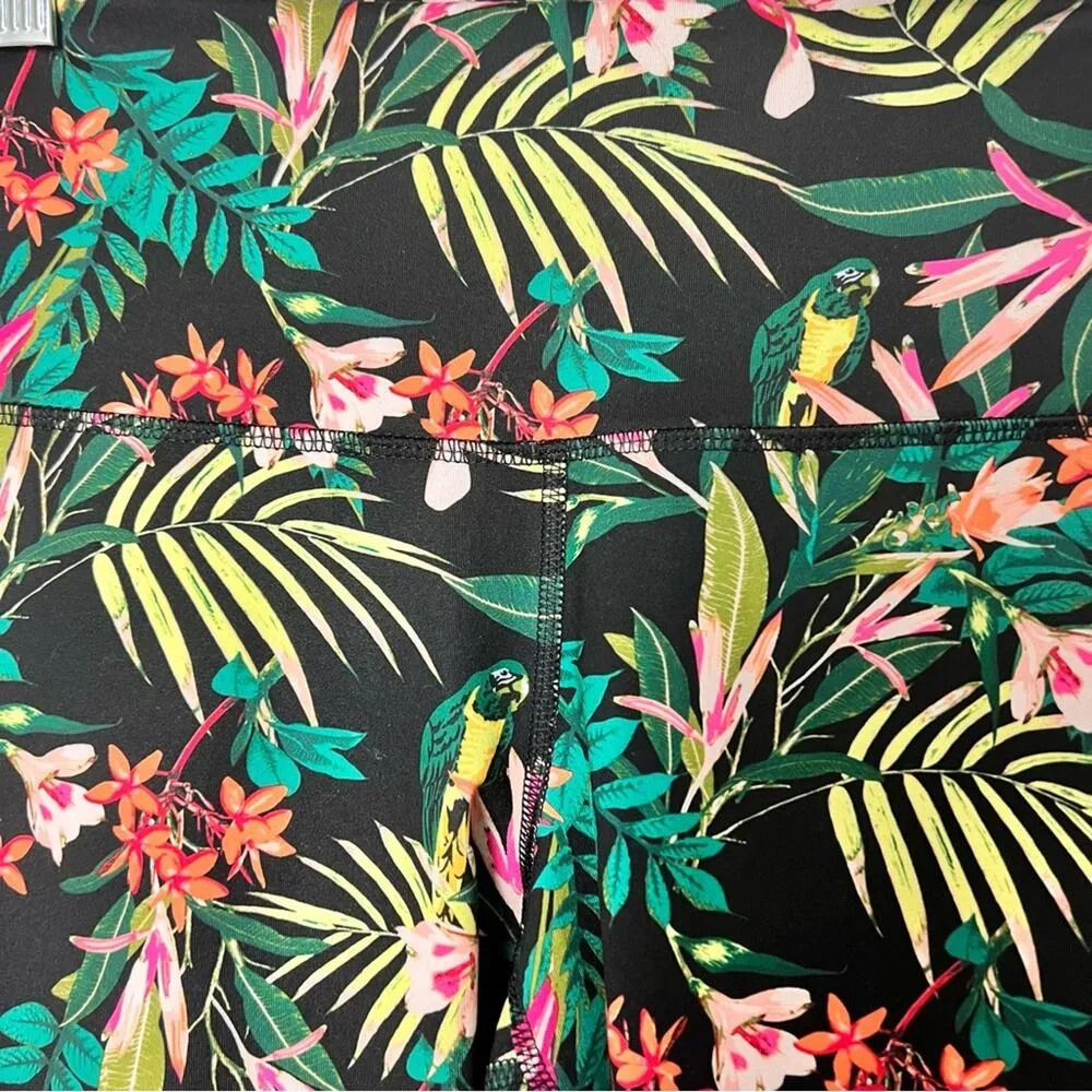Old Navy Active Women’s Leggings Tropical Birds Flowers Floral Print Sz M - Image 9
