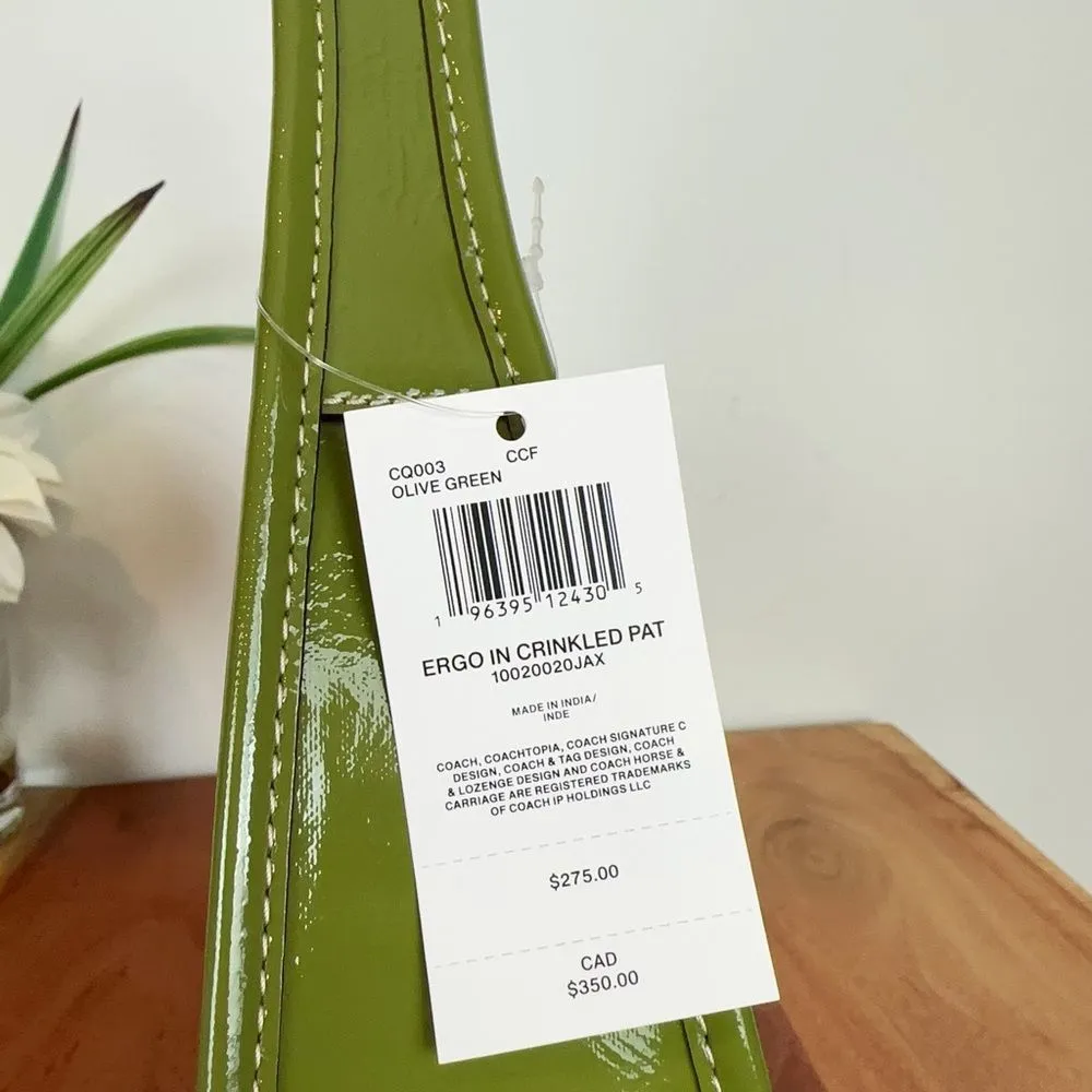NWT Coach‎ Ergo Bag In Crinkle Patent Coachtopia Leather - Image 4