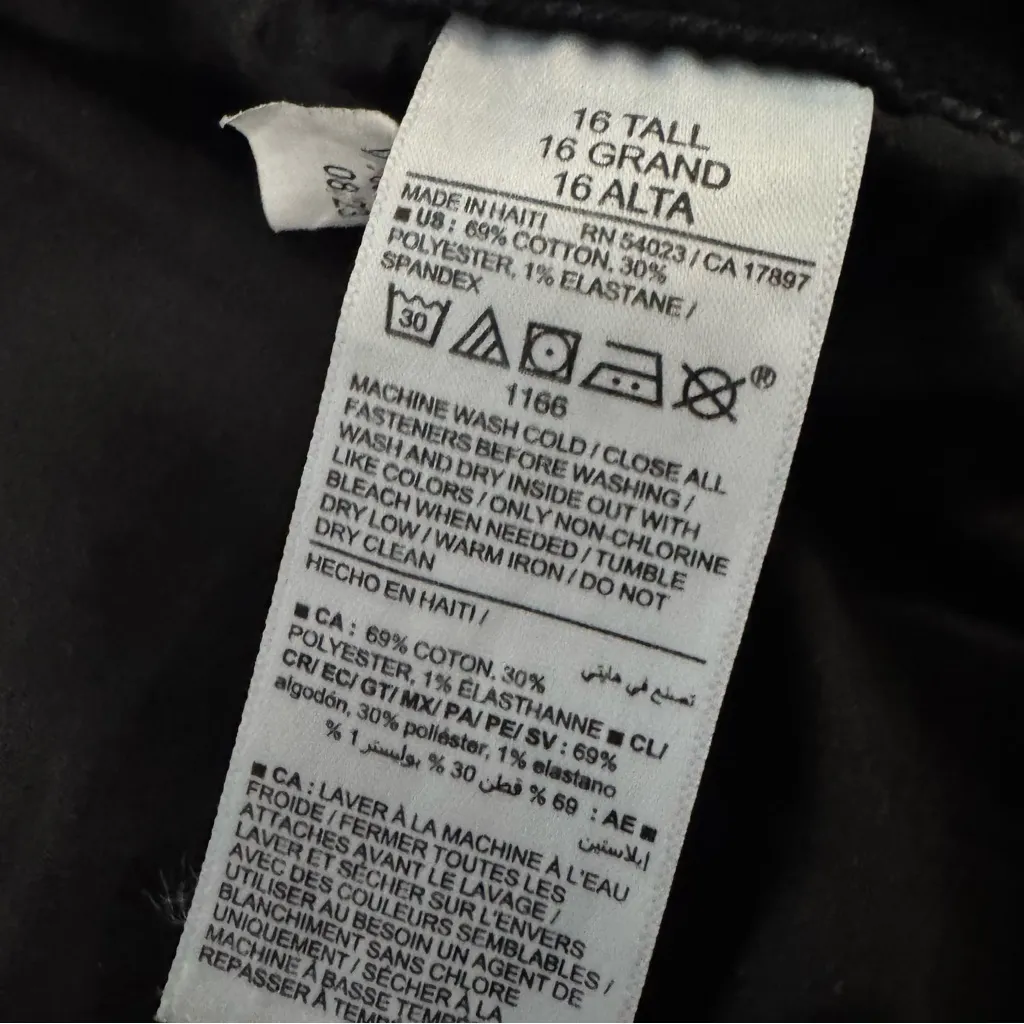 Old Navy High Waisted Wow Wide Leg Jeans Black Size 16 TALL Stretch Denim - Image 7