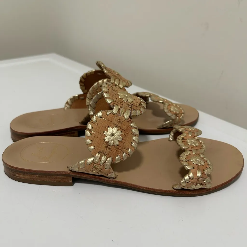 Jack Rogers Sandals Gold Cork Size 6.5 - Image 4